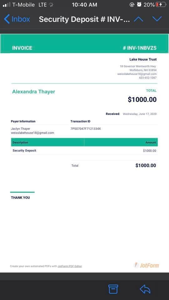 Alexandra Thayer's PayPal Security Deposit Tutorial