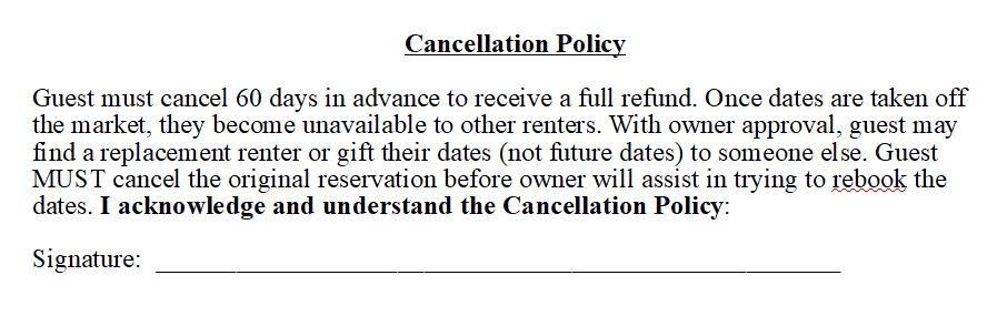 Why guests should sign and acknowledge your cancellation policy